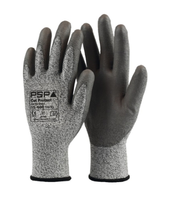 Afbeeldingen van PSP 15-600 Cut Protect Cut D PU Grey Werkhandschoen Grijs 10