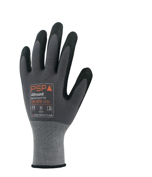 Afbeeldingen van PSP 10-570 Allround Nitril Schuim Werkhandschoen Zwart 7