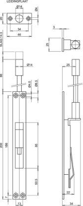 Afbeeldingen van LIPS Kantschuif voor metalen deuren 5174