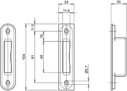 Afbeeldingen van Lips Sluitkom met sluitplaat SKT2454 R