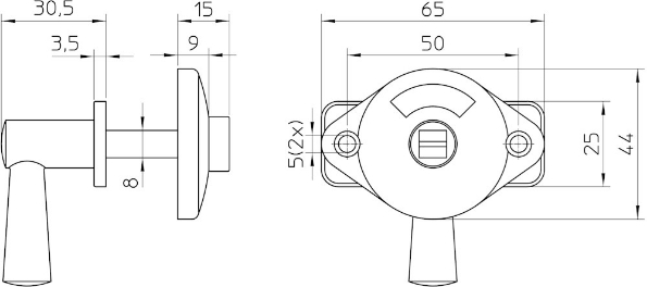 Afbeeldingen van Nemef WC-grendelgarnituur 2661/4