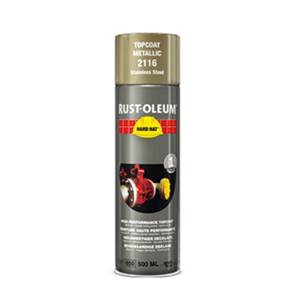 Afbeeldingen van RUST-OLEUM® Deklaag metallic Hard Hat Metalic rvs 500ml 