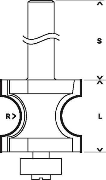 Afbeeldingen van Bosch Halfholprofielfrezen hm 6x19x8