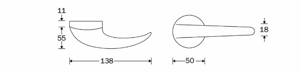 Afbeeldingen van Cardea Krukgarnituur Spada op rozet