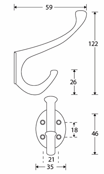 Afbeeldingen van Mi Satori Hoedhaak Bern Glans nikkel