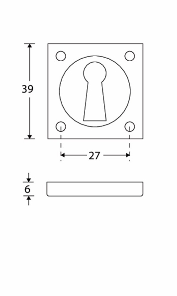 Afbeeldingen van Mi Satori Sleutelrozet glans nikkel