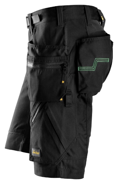 Afbeeldingen van Snickers Workwear FlexiWork, Korte Broek+ met holsterzakken 6904 zwart 60