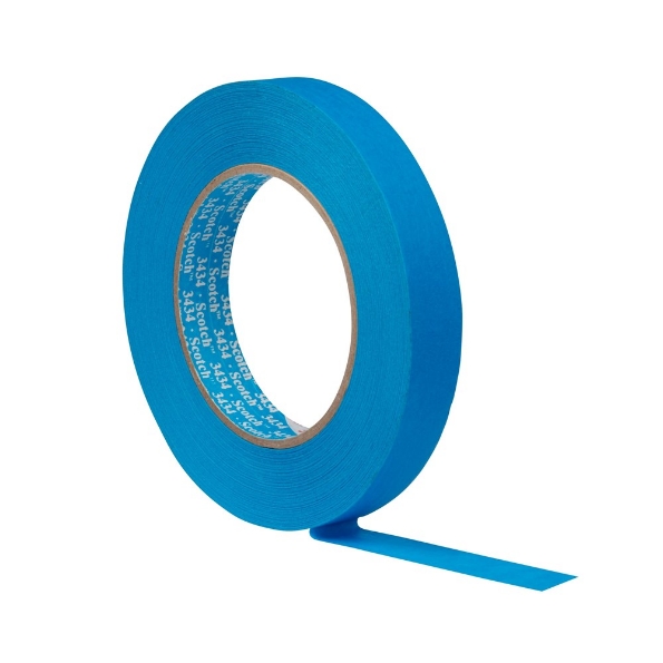 Afbeeldingen van 3M™ Maskeer Tape 3434 blauw 19mm x 50m
