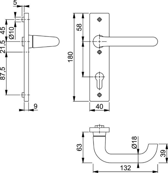 Afbeeldingen van HOPPE Deurkrukgarnituur Paris 138L/228RF-3 PC72 F