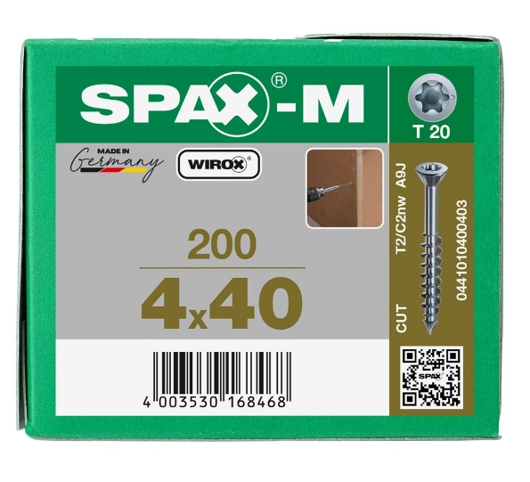 Afbeeldingen van SPAX Mdf schroef verzonken kop T-STAR plus staal geg T20 4,0 x 40 pk