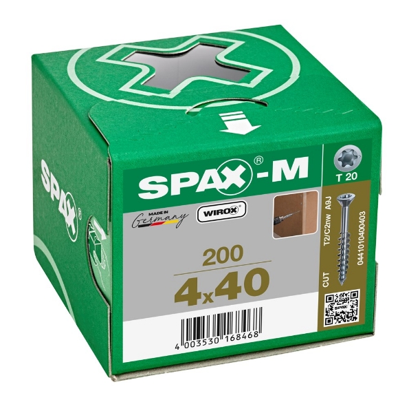 Afbeeldingen van SPAX Mdf schroef verzonken kop T-STAR plus staal geg T20 4,0 x 40 pk