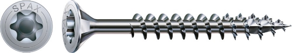 Afbeeldingen van SPAX Spaanplaatschroef, 6.0 x 70 mm, t30, platkop, gegalvaniseerd, verzinkt