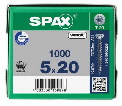 Afbeeldingen van SPAX Spaanplaatschroef verzonken kop T-STAR plus staal gegalvaniseerd T20 5,0x20