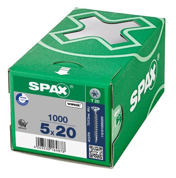 Afbeeldingen van SPAX Spaanplaatschroef verzonken kop T-STAR plus staal gegalvaniseerd T20 5,0x20