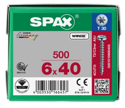 Afbeeldingen van SPAX Spaanplaatschroef gegalvaniseerd ck T30 6.0x40