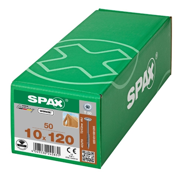 Afbeeldingen van SPAX Constructieschroef discuskop T-STAR plus staal TT50 10 x 120