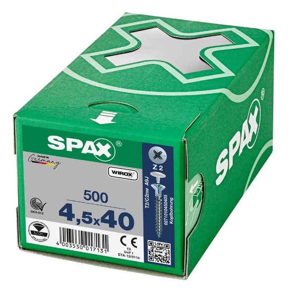 Afbeeldingen van SPAX Spiegelschroef, 4.5 x 40 mm, gegalvaniseerd, verzinkt