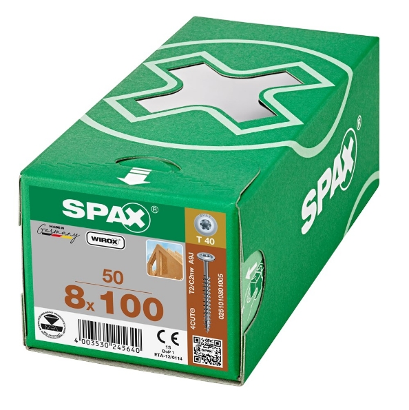 Afbeeldingen van SPAX Constructieschroef discuskop T-STAR plus staal T40 8 x 100