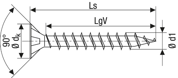 Afbeeldingen van Spax schroeven, 3.0 x 40 mm, platkop, gegalvaniseerd, verzinkt