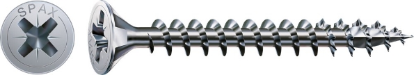 Afbeeldingen van SPAX Spaanplaatschroef, 4.0 x 50 mm, platkop, gegalvaniseerd, verzinkt