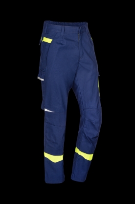 Afbeeldingen van Sioen broek Barcus multinorm ARC marineblauw/fluor geel