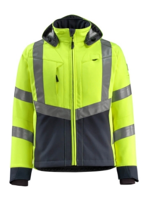 Afbeeldingen van MASCOT® Softshell jas 15502 fluor geel/donker marine blauw L