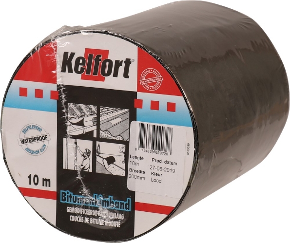 Afbeeldingen van Kelfort bitumenkimband 200 mm 10 meter lood kleur
