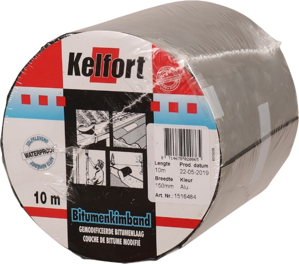 Afbeeldingen van Kelfort bitumenkimband 150 mm 10 meter aluminium kleur