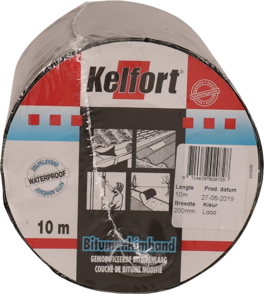 Afbeeldingen van Kelfort bitumenkimband 200 mm 10 meter lood kleur