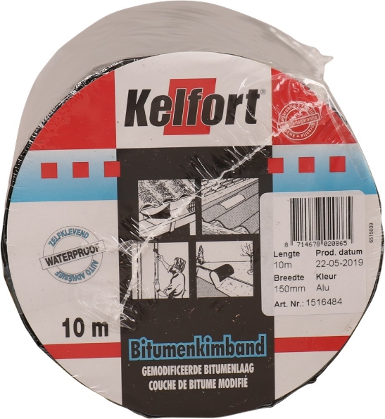 Afbeeldingen van Kelfort bitumenkimband 150 mm 10 meter aluminium kleur