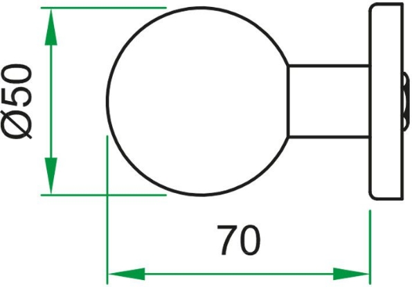 Afbeeldingen van Artitec Knopkruk bol recht geveerd PF rvs mat op rozet