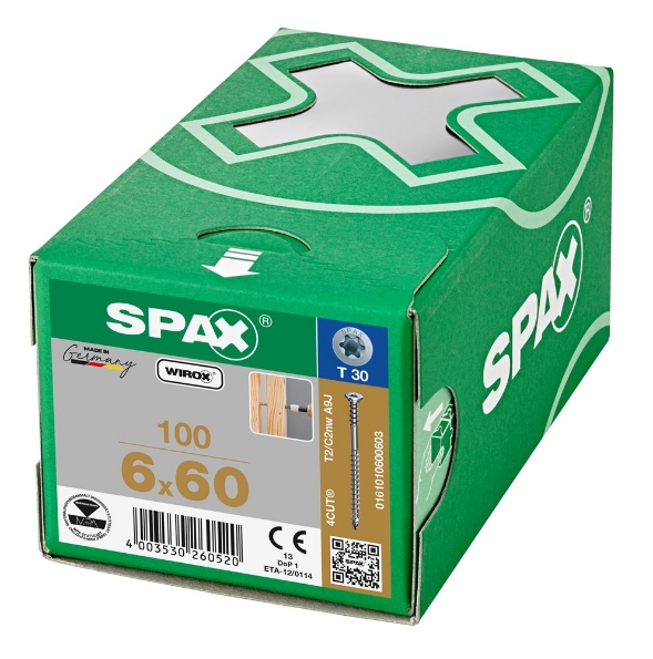 Afbeeldingen van SPAX Stelschroef platkop T-STAR plus staal T30 PK 6.0 x 60