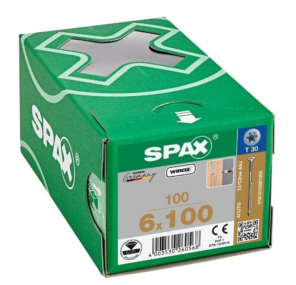 Afbeeldingen van SPAX Stelschroef platkop T-STAR plus staal T30 PK 6.0 x 100