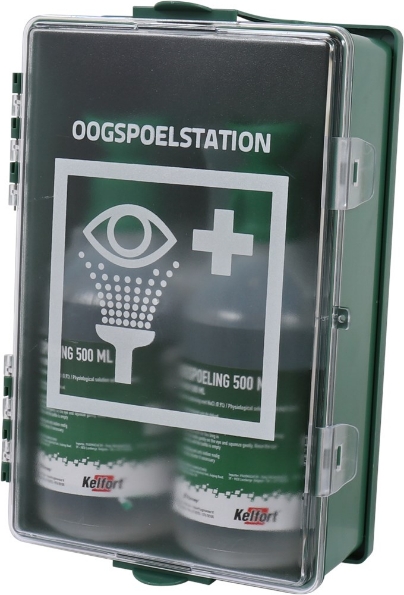 Afbeeldingen van Kelfort Oogspoelstation gevuld Sodium Chloride 2 x 500ml flacons