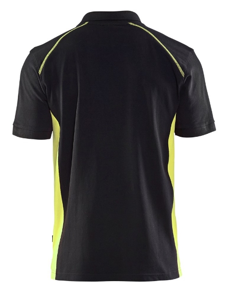 Afbeeldingen van Blåkläder Poloshirt Piqué 3324 zwart/fluor geel 4XL