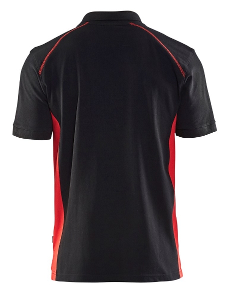 Afbeeldingen van Blåkläder Poloshirt Piqué 3324 zwart/rood 3XL