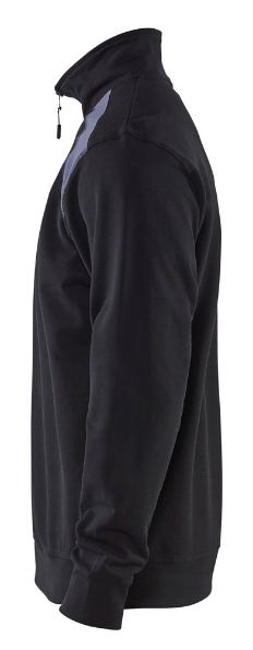Afbeeldingen van Blåkläder Sweatshirt Bi-Colour met halve rits 3353 zwart 3XL