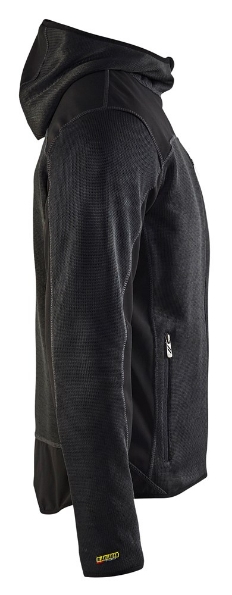 Afbeeldingen van Blåkläder Gebreid vest met softshell 4930 donker Grijs/Zwart 3XL