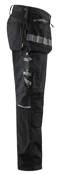 Afbeeldingen van Blåkläder Werkbroek met strechpanelen en spijkerzakken 1599 Zwart D108