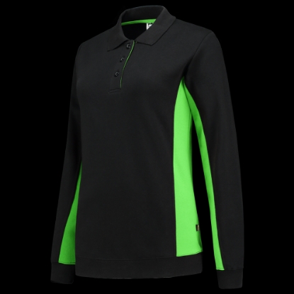 Afbeeldingen van TRICORP WORKWEAR Polosweater Bicolor Dames 302002 zwart/lime
