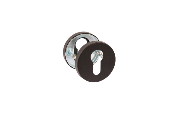 Afbeeldingen van Oxloc Rozet profielcilindergat op stalen onderrozet rvs zwart