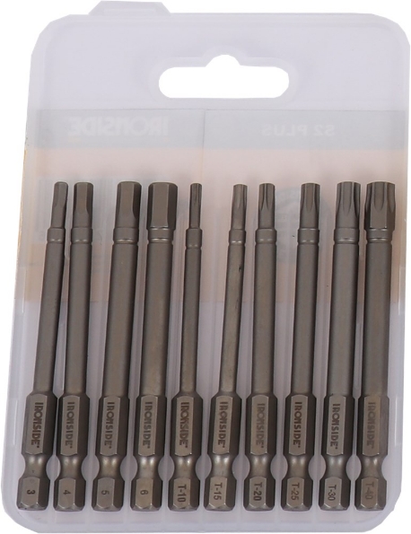 Afbeeldingen van Ironside Bitset 1/4"x75mm Torx-Hex 10 delig