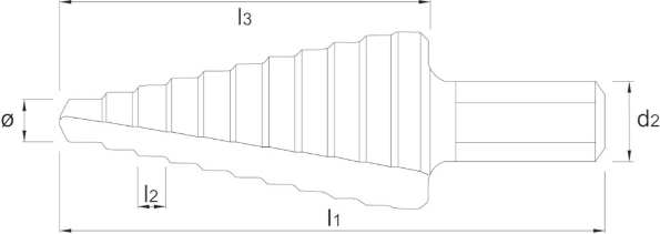 Afbeeldingen van Phantom HSS Getrapte Plaatboor stoomontlaten 44.100  8-34mm