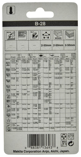 Afbeeldingen van Makita Decoupeerzgb lamh 63mm b28 A-80391