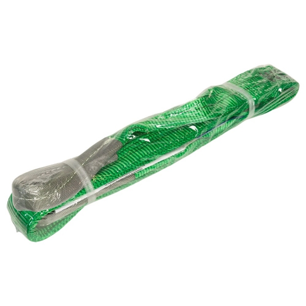Afbeeldingen van LOADLOK Hijsband met lussen groen 2 meter  1ton