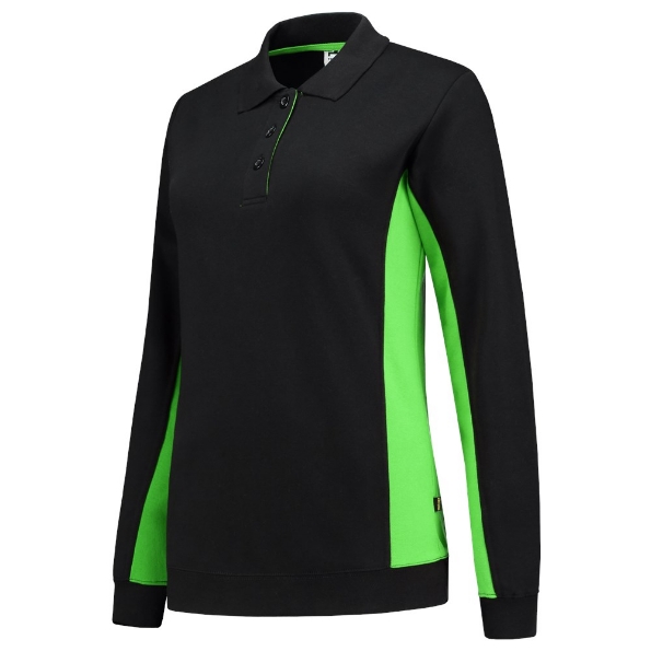 Afbeeldingen van TRICORP WORKWEAR Polosweater Bicolor Dames 302002 zwart/lime XS