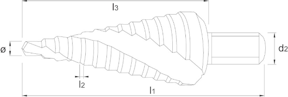 Afbeeldingen van Phantom HSS Getrapte Plaatboor gespiraliseerd genitreerd 44.130 M6-M30