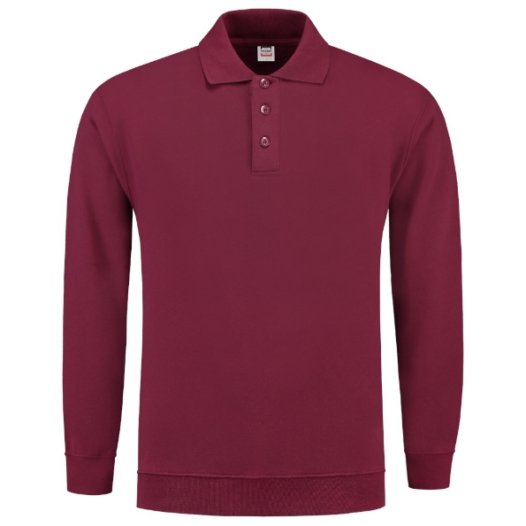 Afbeeldingen van TRICORP CASUAL Polosweater Boord 301005 wijnrood L