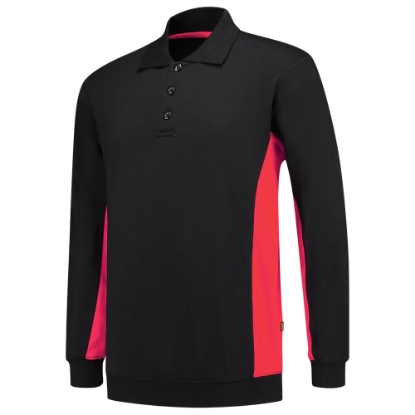 Afbeeldingen van TRICORP WORKWEAR Polosweater Bicolor zwart/rood L