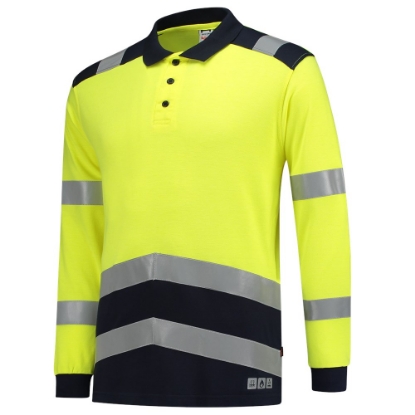 Afbeeldingen van TRICORP SAFETY Poloshirt Multinorm Bicolor 203003 fluor geel/ink XS